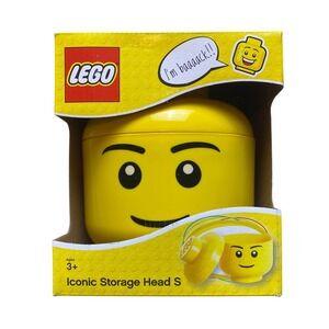 LEGO Iconic Storage Head Small Yellow Container Organizer Collectible New in Box